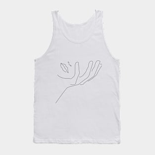 Woman minimalistic linear face in hand Tank Top